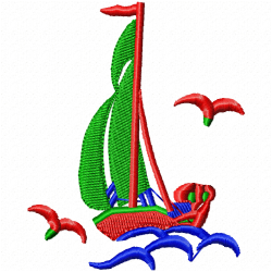 Boats Embroidery Design 8 Boats Embroidery Design 8